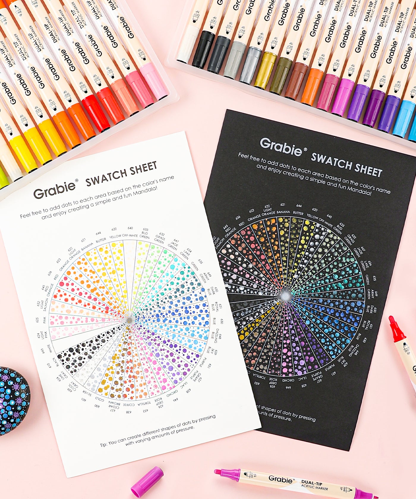 Grabie_Dual_Tip_Dot_Fine_Tip_Acrylic_Paint_Marker_Set_Grabie best selling Marker_Grabie Dot markers_acrylic paint pens markers_dot markers_best paint markers
