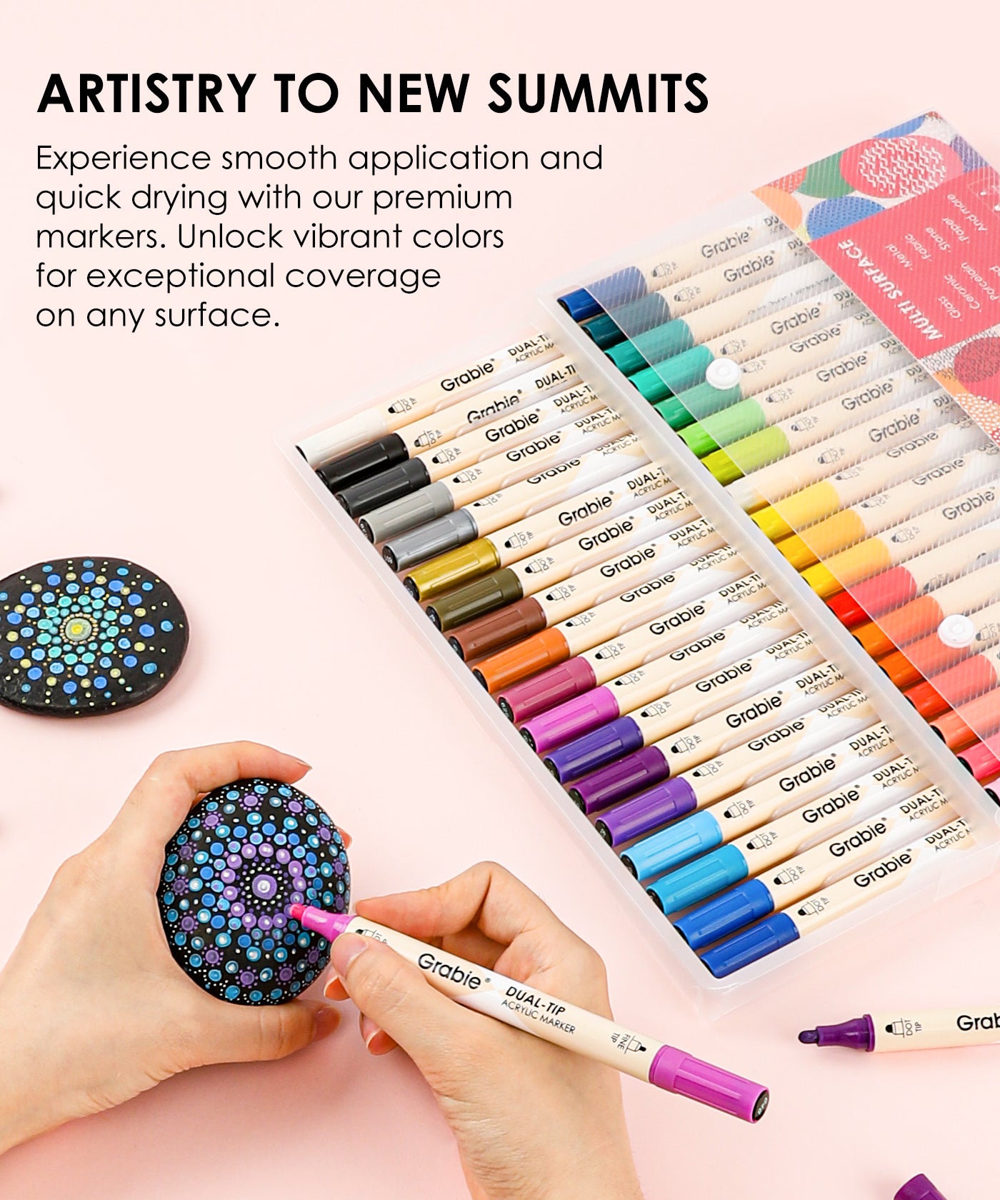 Grabie_Dual_Tip_Dot_Fine_Tip_Acrylic_Paint_Marker_Set_Grabie best selling Marker_Grabie Dot markers_acrylic paint pens markers_dot markers_best paint markers_dual tip acrylic paint markers_acrylic paint pens markers_Grabie Acrylic Dot Marker