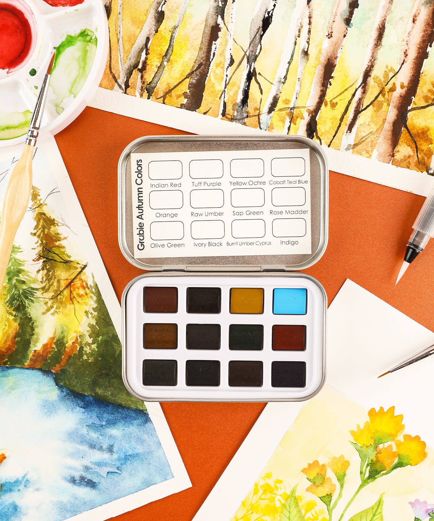 Grabie Watercolor Pocket Set of 12 - Autumn Colors | Grabie Art Supplies, Best Watercolor, Artist Watercolor, Watercolor Paint, Watercolor Set, Easy Watercolor Painting, Good Watercolor Paints, Watercolor Painting Set, Watercolor Art Set, Best Watercolor Paint, Mini Watercolor Paint Set, Watercolor Paint Travel Kit, Watercolor Paint Travel Sets, Miniature Watercolor Set, Professional Watercolor Set, Travel Watercolor Paint Set, Watercolor Paint Sets, Grabie Art, Grabie Art Supplies