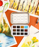 Grabie Watercolor Pocket Set of 12 - Autumn Colors | Grabie Art Supplies, Best Watercolor, Artist Watercolor, Watercolor Paint, Watercolor Set, Easy Watercolor Painting, Good Watercolor Paints, Watercolor Painting Set, Watercolor Art Set, Best Watercolor Paint, Mini Watercolor Paint Set, Watercolor Paint Travel Kit, Watercolor Paint Travel Sets, Miniature Watercolor Set, Professional Watercolor Set, Travel Watercolor Paint Set, Watercolor Paint Sets, Grabie Art, Grabie Art Supplies