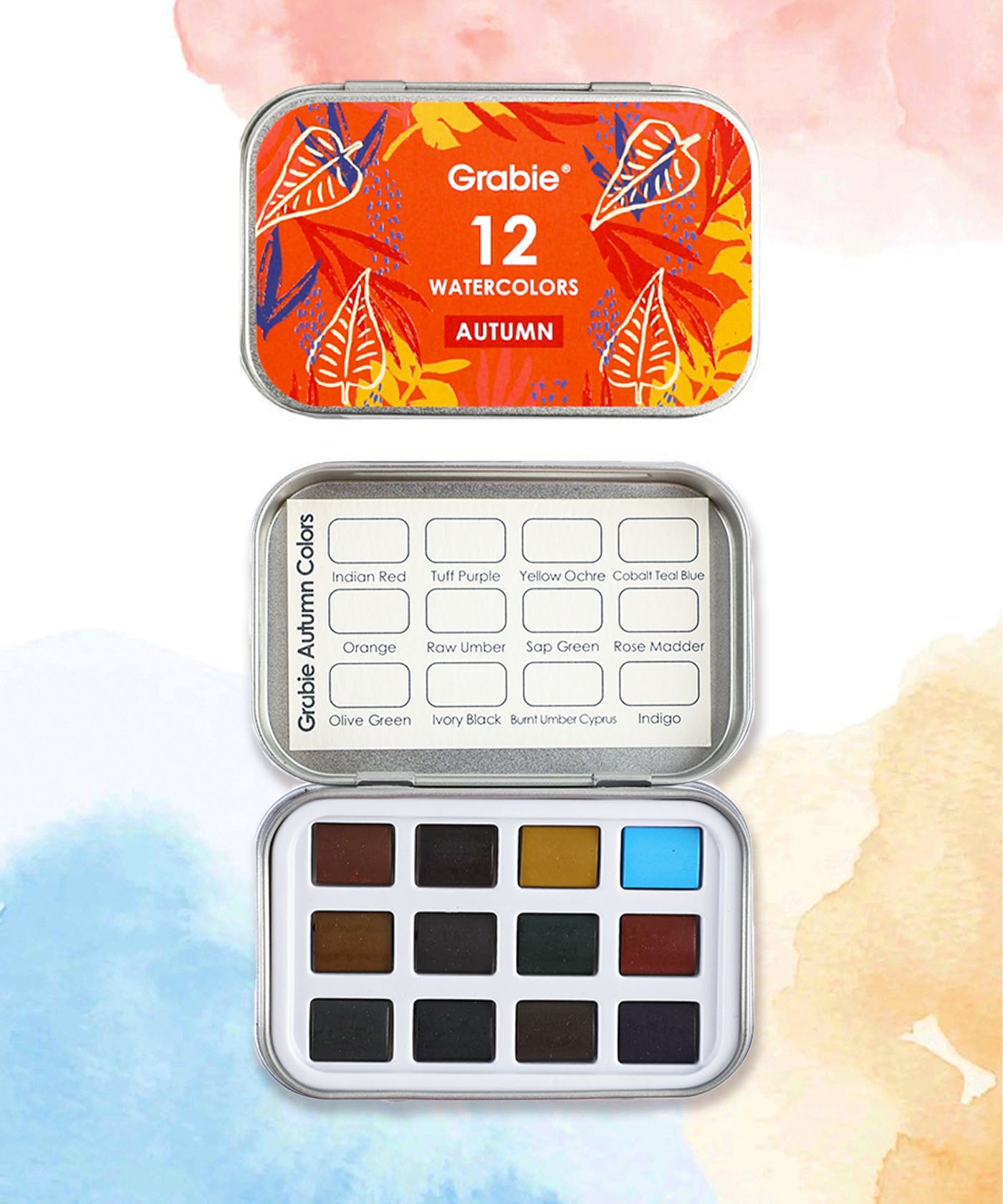 Grabie Watercolor Pocket Set of 12 - Autumn Colors | Grabie Art Supplies, Best Watercolor, Artist Watercolor, Watercolor Paint, Watercolor Set, Easy Watercolor Painting, Good Watercolor Paints, Watercolor Painting Set, Watercolor Art Set, Best Watercolor Paint, Mini Watercolor Paint Set, Watercolor Paint Travel Kit, Watercolor Paint Travel Sets, Miniature Watercolor Set, Professional Watercolor Set, Travel Watercolor Paint Set, Watercolor Paint Sets, Grabie Art, Grabie Art Supplies