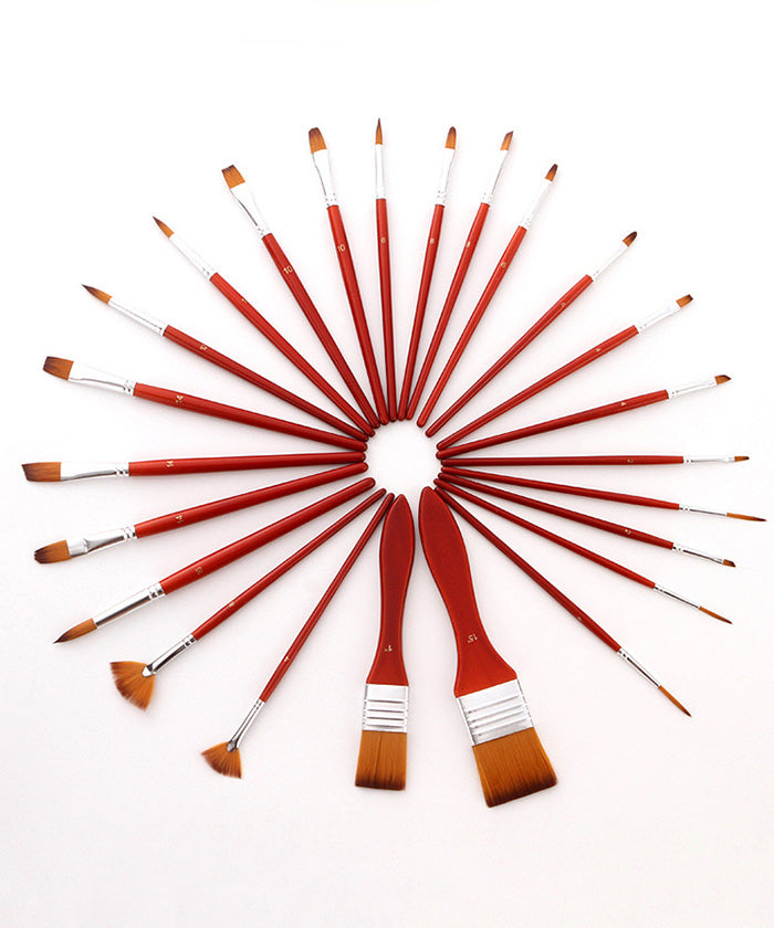 24 Pcs Professional Paint Brush Set, Acrylic Paint Brushes With