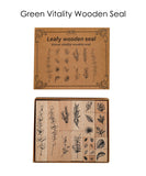 22 Pcs Leafy Wooden Rubber Stamp Set