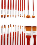24 Pcs Professional Nylon Hair Paint Brush Set