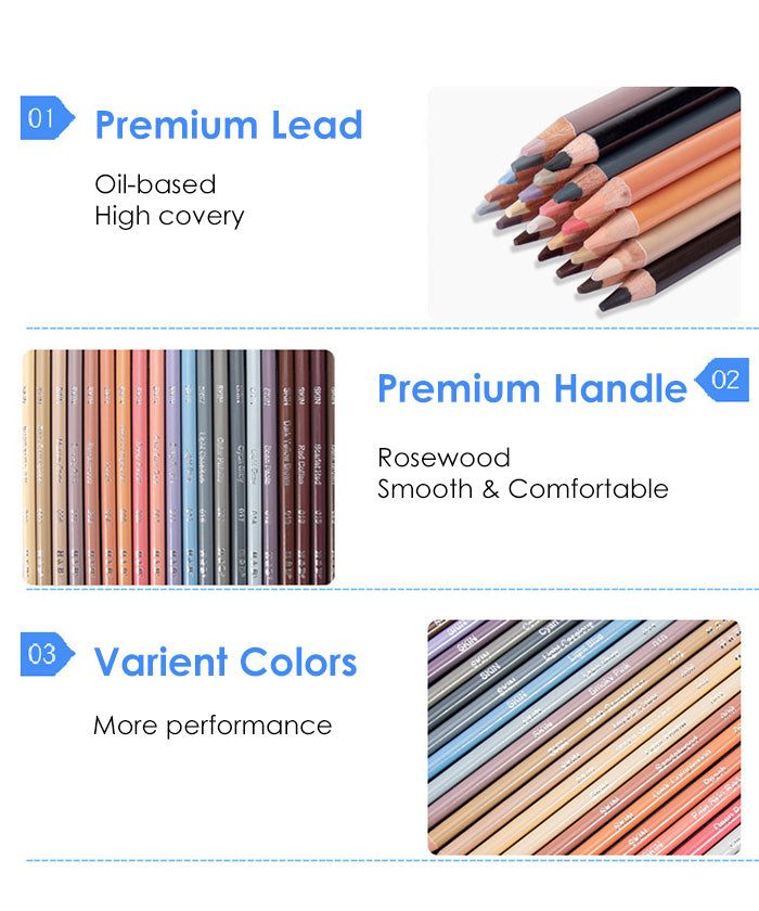 Creative Premium Colored Pencils Set 24 Colors Skin Tone Drawing