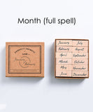 Week & Month Wooden Rubber Stamps Set