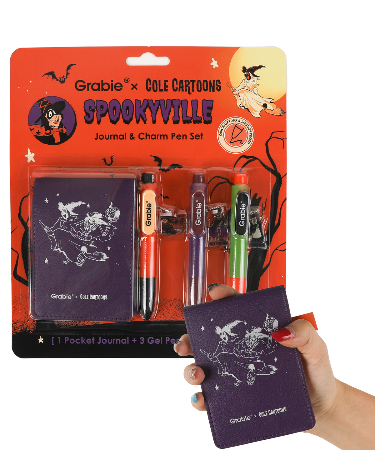 Spookyville Pocket Journal & Charm Pen Set - Grabie × Cole Cartoons