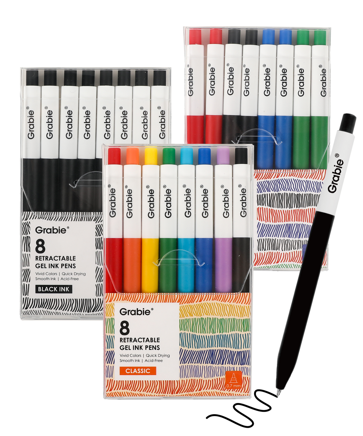 Retractable Gel Ink Pen Set