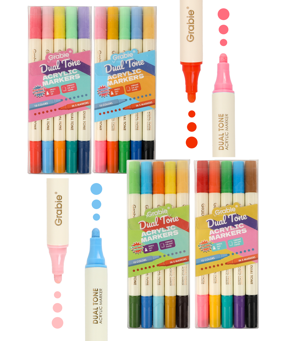 Dual Tone Dot Tip Acrylic Paint Marker Set