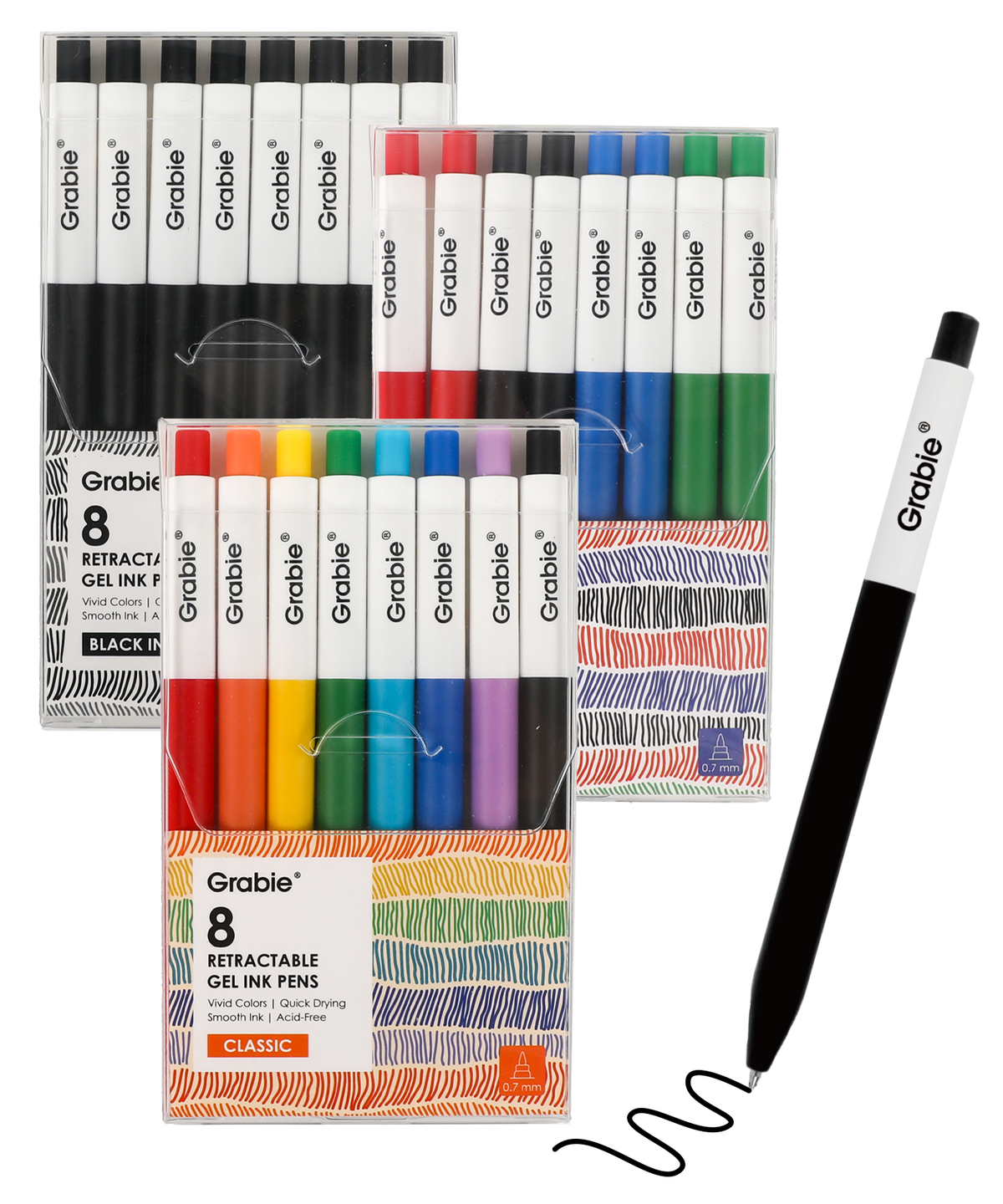 Retractable Gel Ink Pen Set