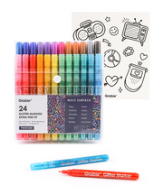 Iridescent Glitter Acrylic Paint Marker Set Of 24