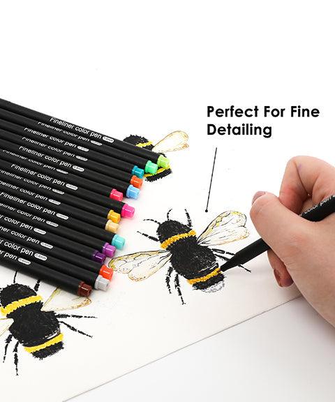 12/24/36/48/60/100 Colors Fineliner Pen Set, Pigment Liner, Fineliner Art,  Best Fineliner Pens, Micron Fineliners, Fine Line Painting Pen - Grabie®
