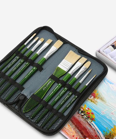 Grabie Paint Brush Set, Miniature Detail, 11 Pcs for Oil, Acrylic,  Watercolor and Gouache, Nylon Hair Paint Brush With Natural Wood Handle,  Great for Beginners and Professionals