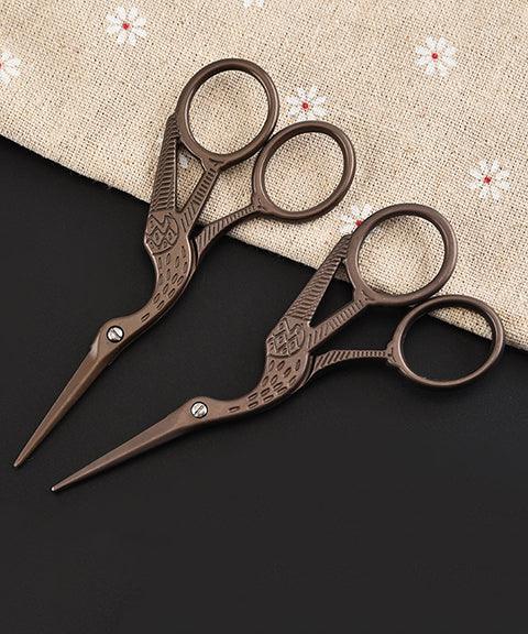 2PCS Vintage Stork Shape Sewing Scissors Stainless Steel Tailor Scissors  Sharp Sewing Shears for Embroidery, Sewing, Craft, Art Work & Everyday Use  