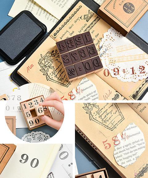 NUZYZ 1 Set Month Stamp Complete Printing Fine Workmanship Multifunctional  Wooden Stamp for Gift