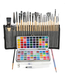 Watercolor Set Of 100 With 24 Pcs Professional Paint Brush Set
