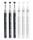 Black & White Extra Fine Tip Acrylic Paint Markers Set Of 6 - Grabie