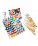 Watercolor Set of 100 With 11 Pcs Miniature Detail Paint Brushes