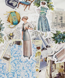 186 Pcs Victorian Stickers & Material Paper Set