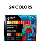 24 Colors Acrylic Paint Large Tubes - 36ml