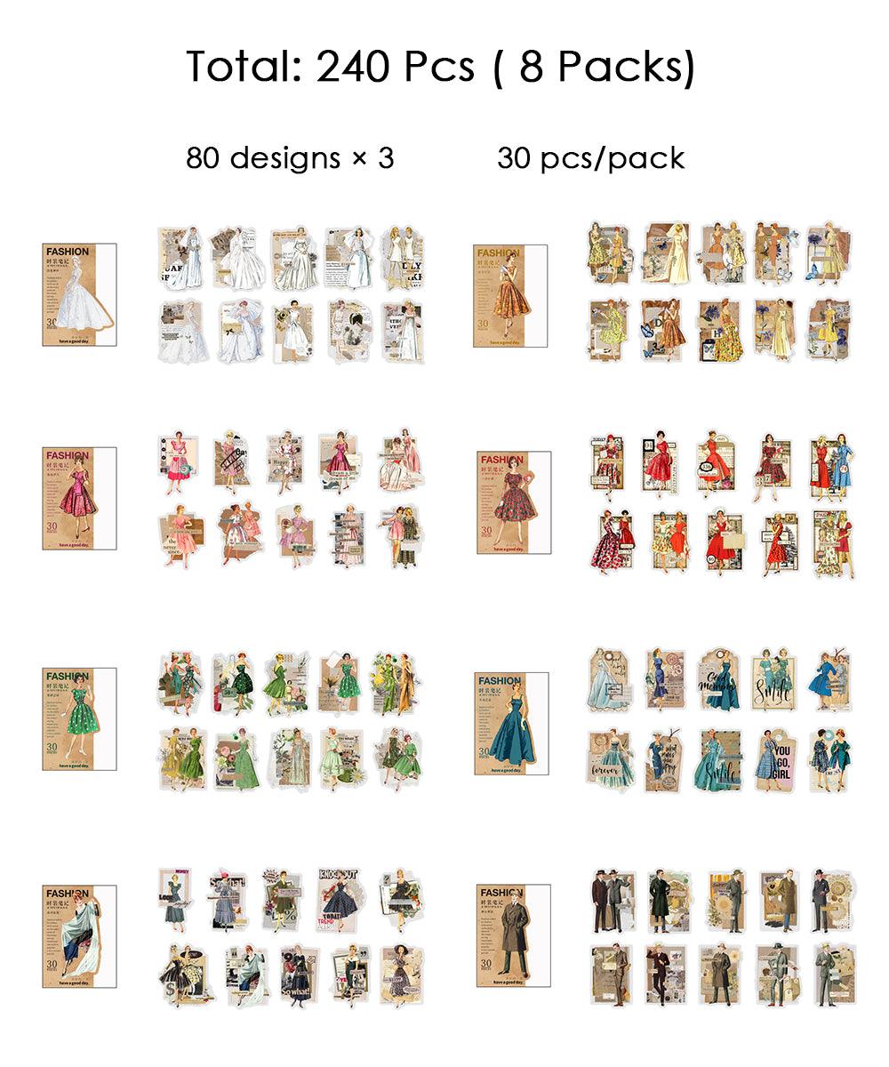 240 Pcs Fashion Diary Stickers Set - Grabie