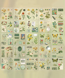 100 Pcs Vintage Forest Theme Stickers Gift Set