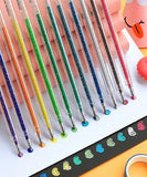 12 Color Glitter Pen, Glitter Gel Pens, Glitter Glue Pens, Best Glitter Gel Pens, Glitter Marker Pens, Glitter Gel Pens for Coloring - Grabie® - Grabie®