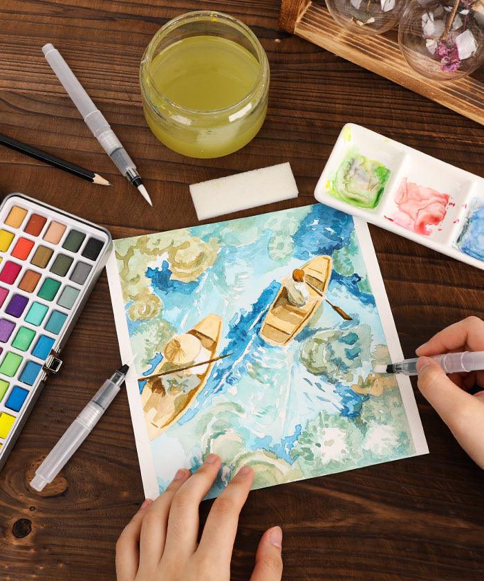 Premium Watercolor Set of 100 With Brush - Grabie