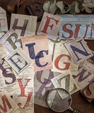 7 Pcs Vintage Big Size Alphabet Wooden Rubber Stamps Set