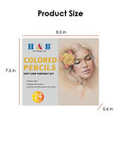 24 Pcs Soft Core Portrait Colored Pencils Set - Grabie