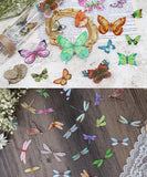 320 Pcs Butterfly & Dragonfly Themes PET Stickers Set - Grabie