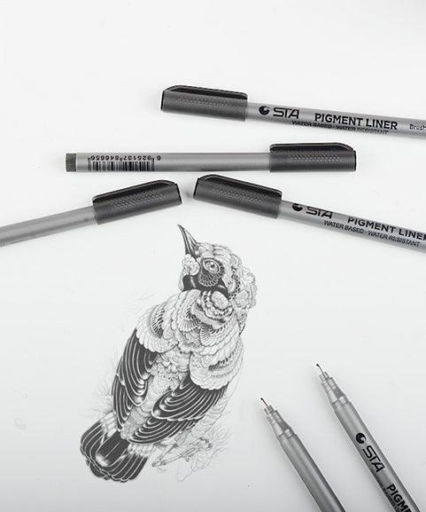 LIKE IT Sta Set Of 9 Micro Pen Fineliner Ink Pen Set,Black