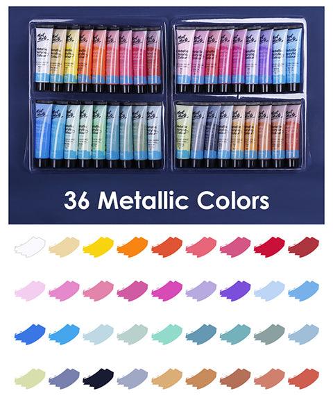 12/24/36 Colors Metallic Color Acrylic Paint Set 36ml - Grabie® - Grabie®