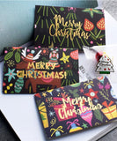 3 Pcs Graffiti Christmas Cards With Envelopes